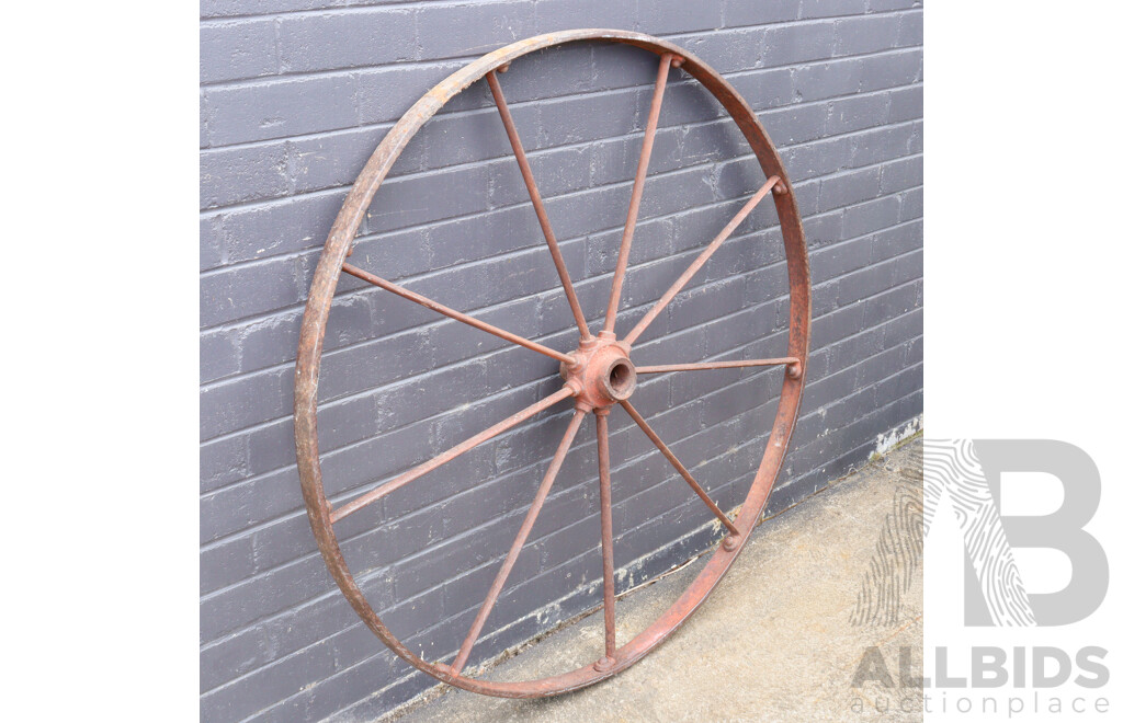 Cast Iron Nine Spoke Sulky Wheel by Ransoms, Head & Jefferes