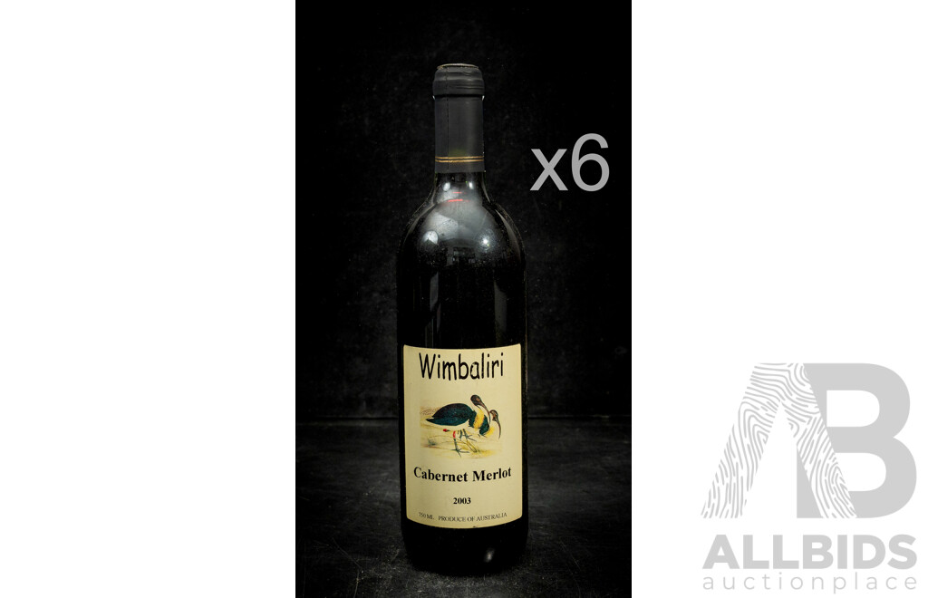 Wimbaliri Cabernet Merlot Vintage 2003 X 6