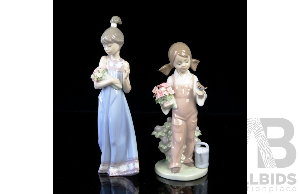 Two Spanish Lladro Porcelain Figures Comprising, Rare Spring 01005217 & Spring Token 5604