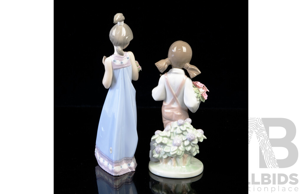 Two Spanish Lladro Porcelain Figures Comprising, Rare Spring 01005217 & Spring Token 5604