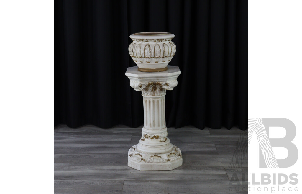 Plaster Planter on Matching Plinth