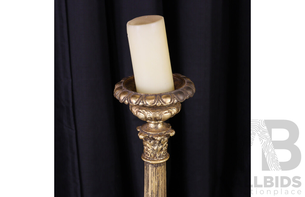 Pair of Large Gilt Composite Candlesticks