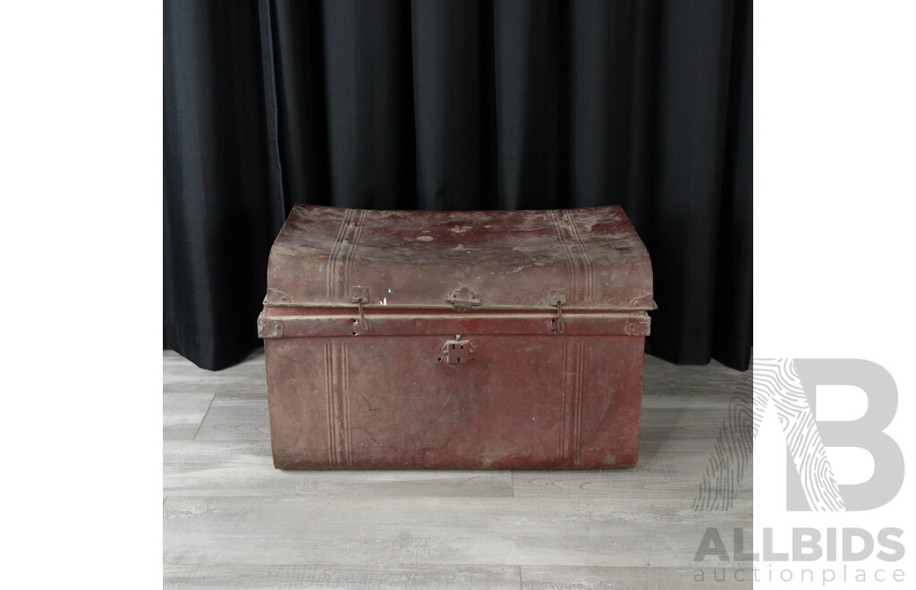 Large Vintage Metal Trunk