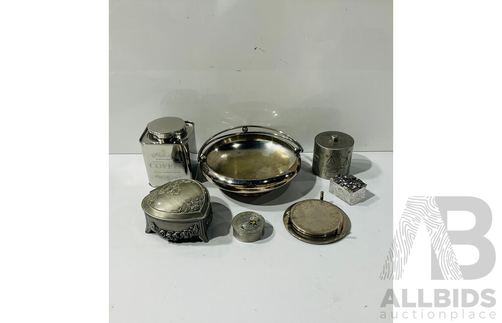 Collection of Decorator Items Including Some Silverplate Examples and More