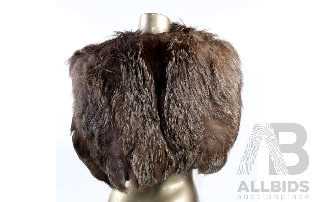 Vintage Fully Lined Fur Cape with Clip & Tie by Solmar Furs of Distinction