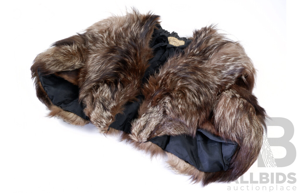 Vintage Fully Lined Fur Cape with Clip & Tie by Solmar Furs of Distinction