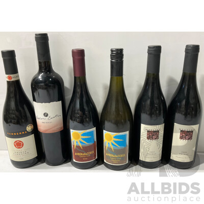 Six Bottles of 2000’s Shiraz, Merlot, and Chardonnay