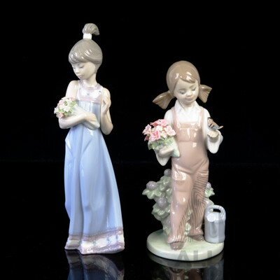 Two Spanish Lladro Porcelain Figures Comprising, Rare Spring 01005217 & Spring Token 5604