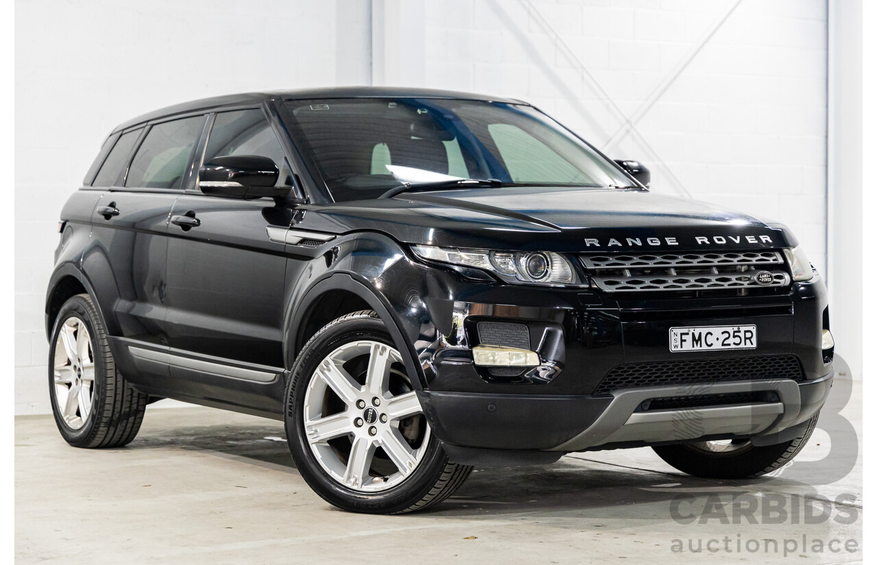 6/2012 Range Rover Evoque Si4 Pure LV 5d Wagon Santorini Black Metallic Turbo 2.0L