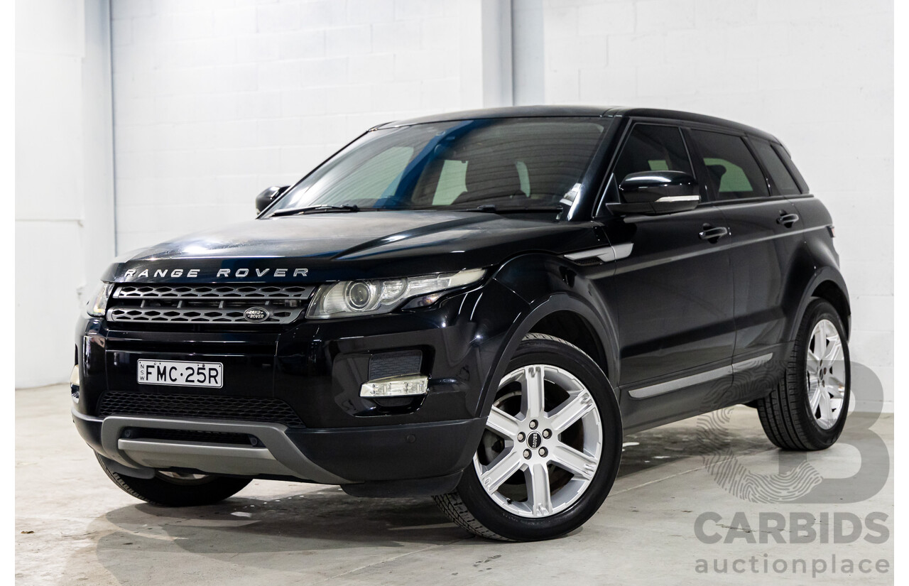 6/2012 Range Rover Evoque Si4 Pure LV 5d Wagon Santorini Black Metallic Turbo 2.0L