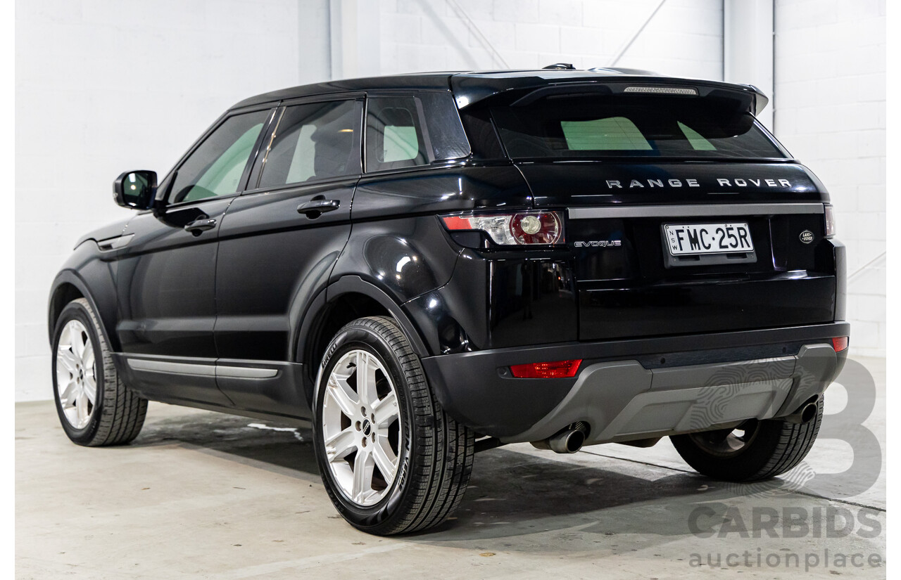 6/2012 Range Rover Evoque Si4 Pure LV 5d Wagon Santorini Black Metallic Turbo 2.0L