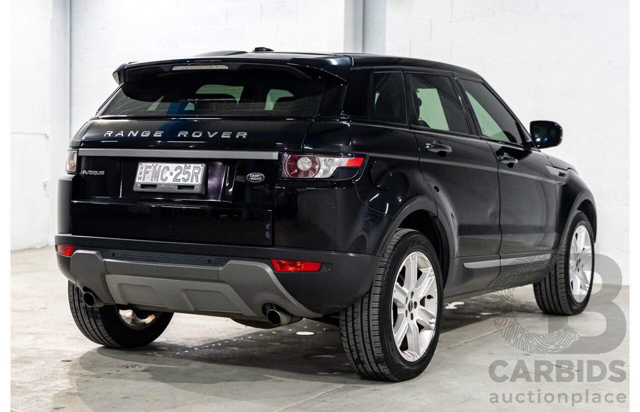 6/2012 Range Rover Evoque Si4 Pure LV 5d Wagon Santorini Black Metallic Turbo 2.0L