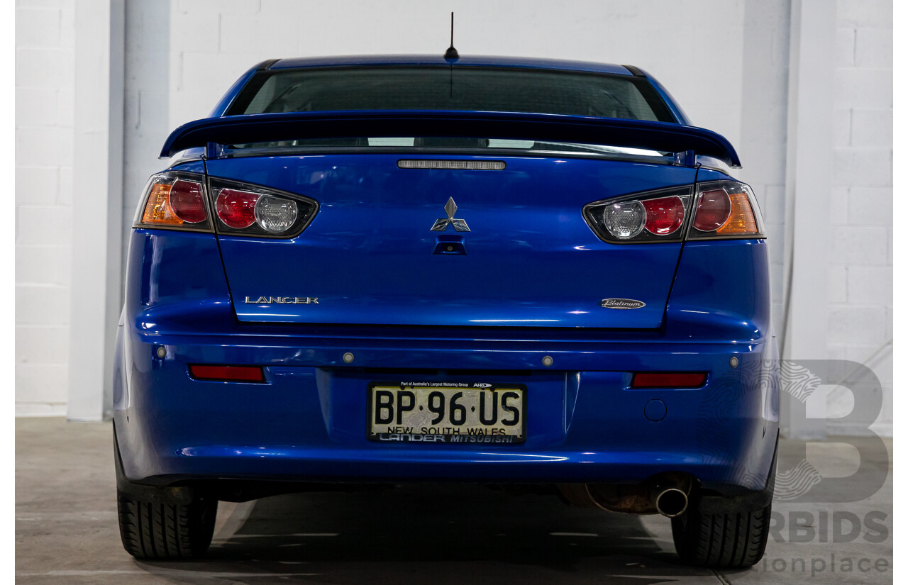 2/2012 Mitsubishi Lancer Platinum Edition CJ MY12 4d Sedan Lightning Blue Pearl 2.0L