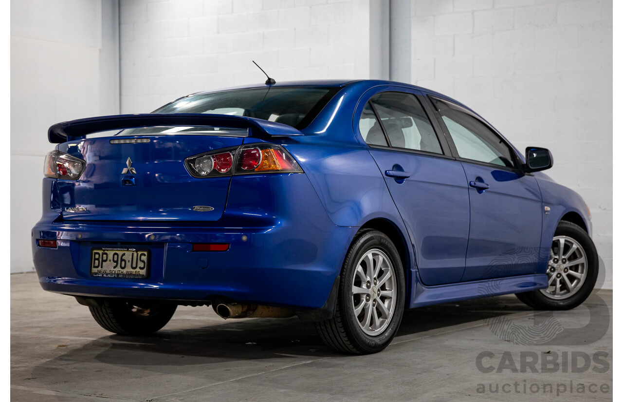 2/2012 Mitsubishi Lancer Platinum Edition CJ MY12 4d Sedan Lightning Blue Pearl 2.0L