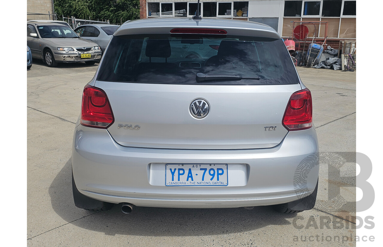 5/2012 Volkswagen Polo 66 TDI Comfortline 6R MY12 5d Hatchback Silver 1.6L