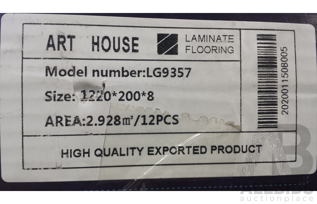 Art House 8mm Laminate Flooring - Rustic Finish - 35.2 Square Meters - Brand New