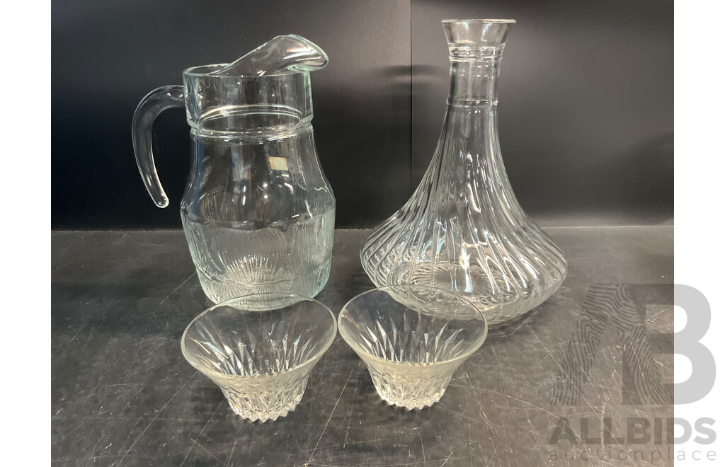 Assorted Vintage Frosted Glass - French and Miscellanous Glassware