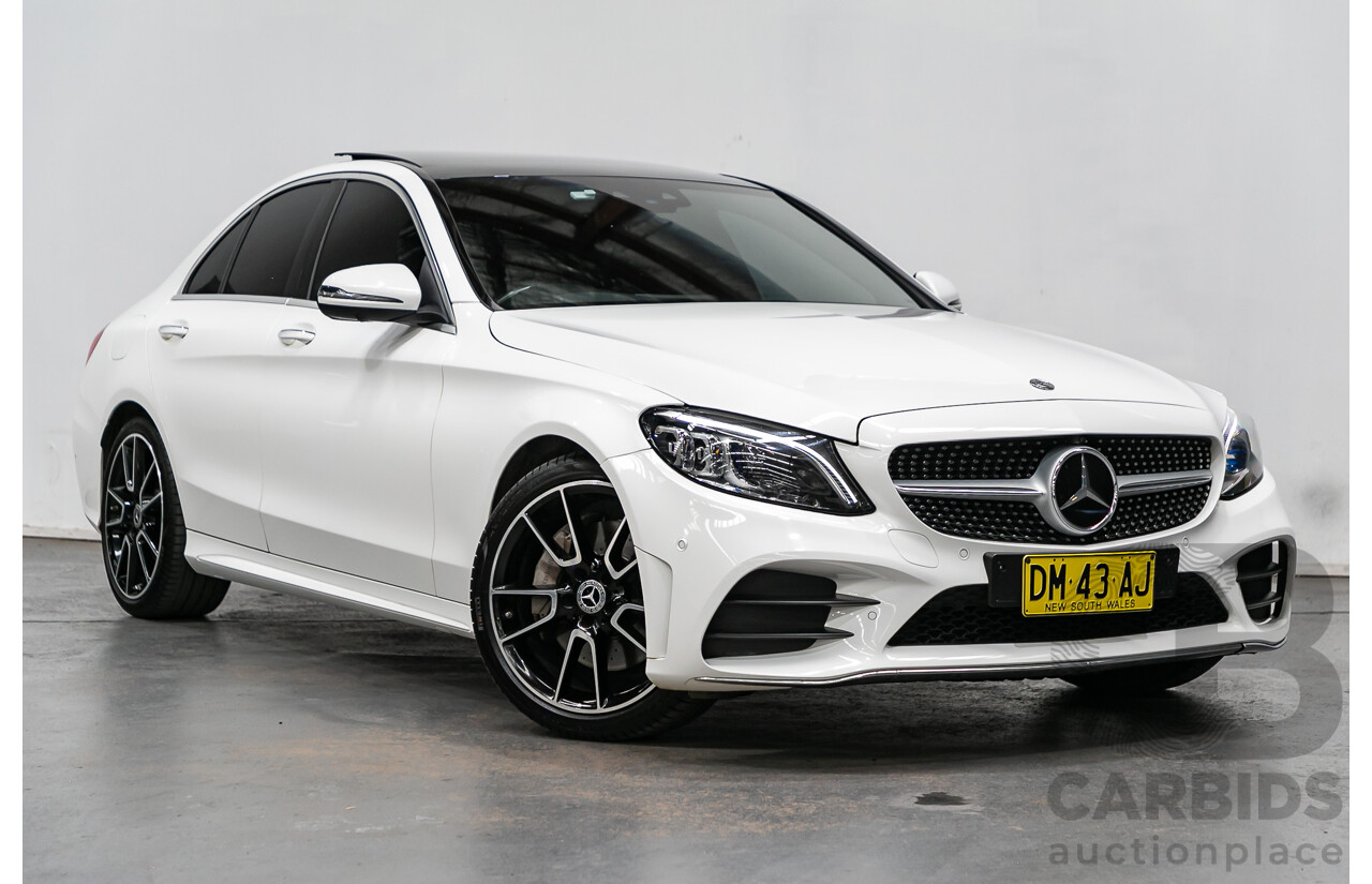 12/2018 Mercedes Benz C300 AMG Line W205 MY19 4d Sedan Calcite White Turbo 2.0L