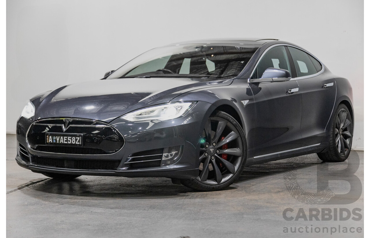 12/2015 Tesla Model S P90D (AWD) MY16 4d Hatchback Midnight Silver Metallic Ev Dedicated Electric 376kw with Ludicrous Mode