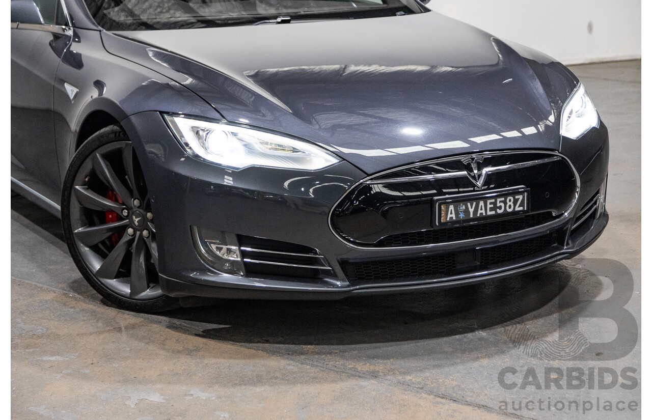 12/2015 Tesla Model S P90D (AWD) MY16 4d Hatchback Midnight Silver Metallic Ev Dedicated Electric 376kw with Ludicrous Mode