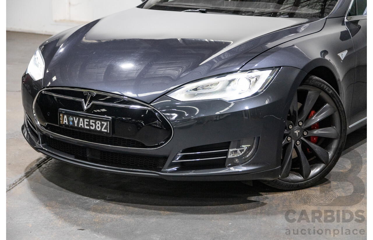 12/2015 Tesla Model S P90D (AWD) MY16 4d Hatchback Midnight Silver Metallic Ev Dedicated Electric 376kw with Ludicrous Mode