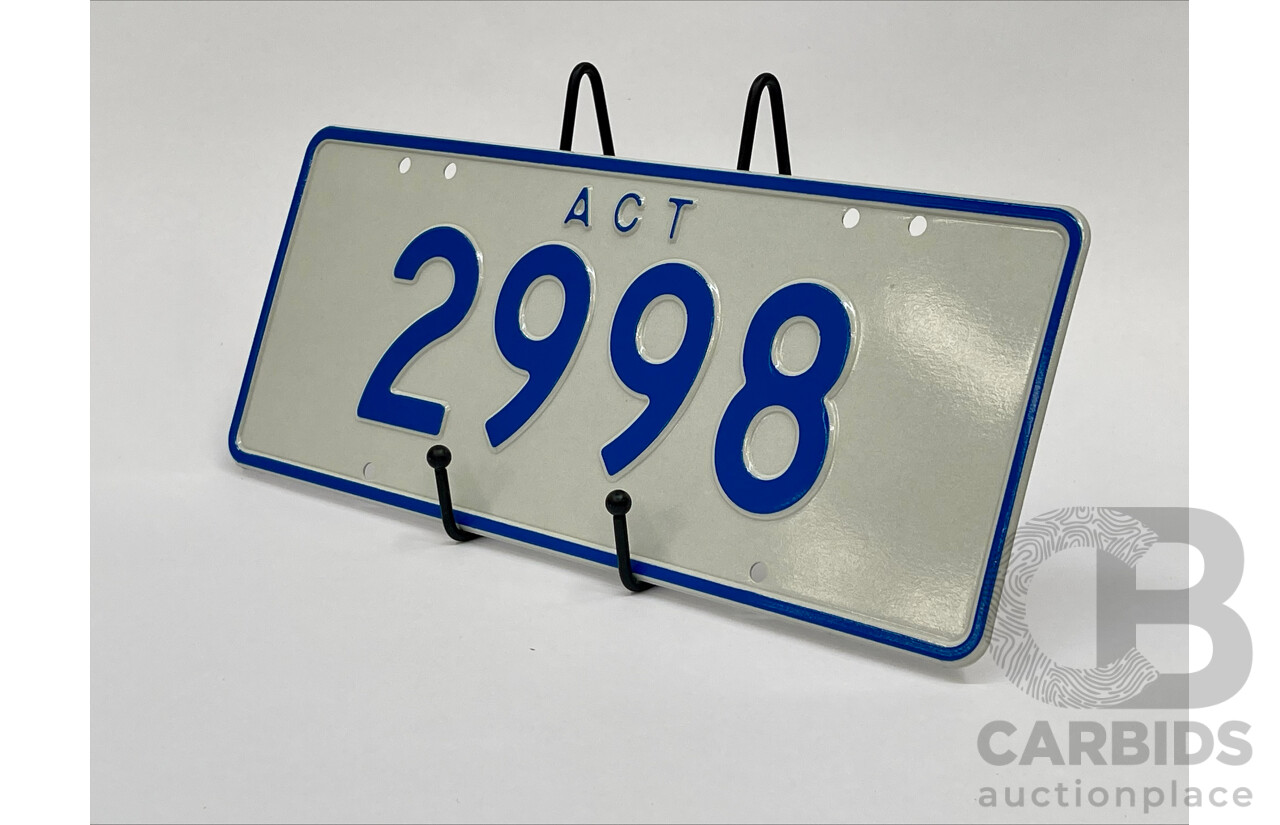 ACT 4-Digit Number Plate - 2998