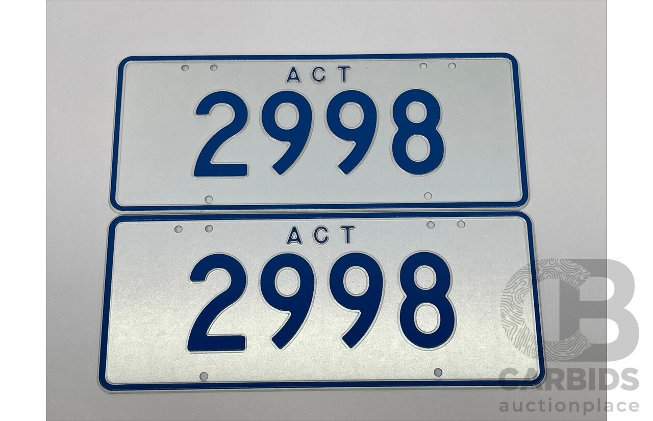 ACT 4-Digit Number Plate - 2998