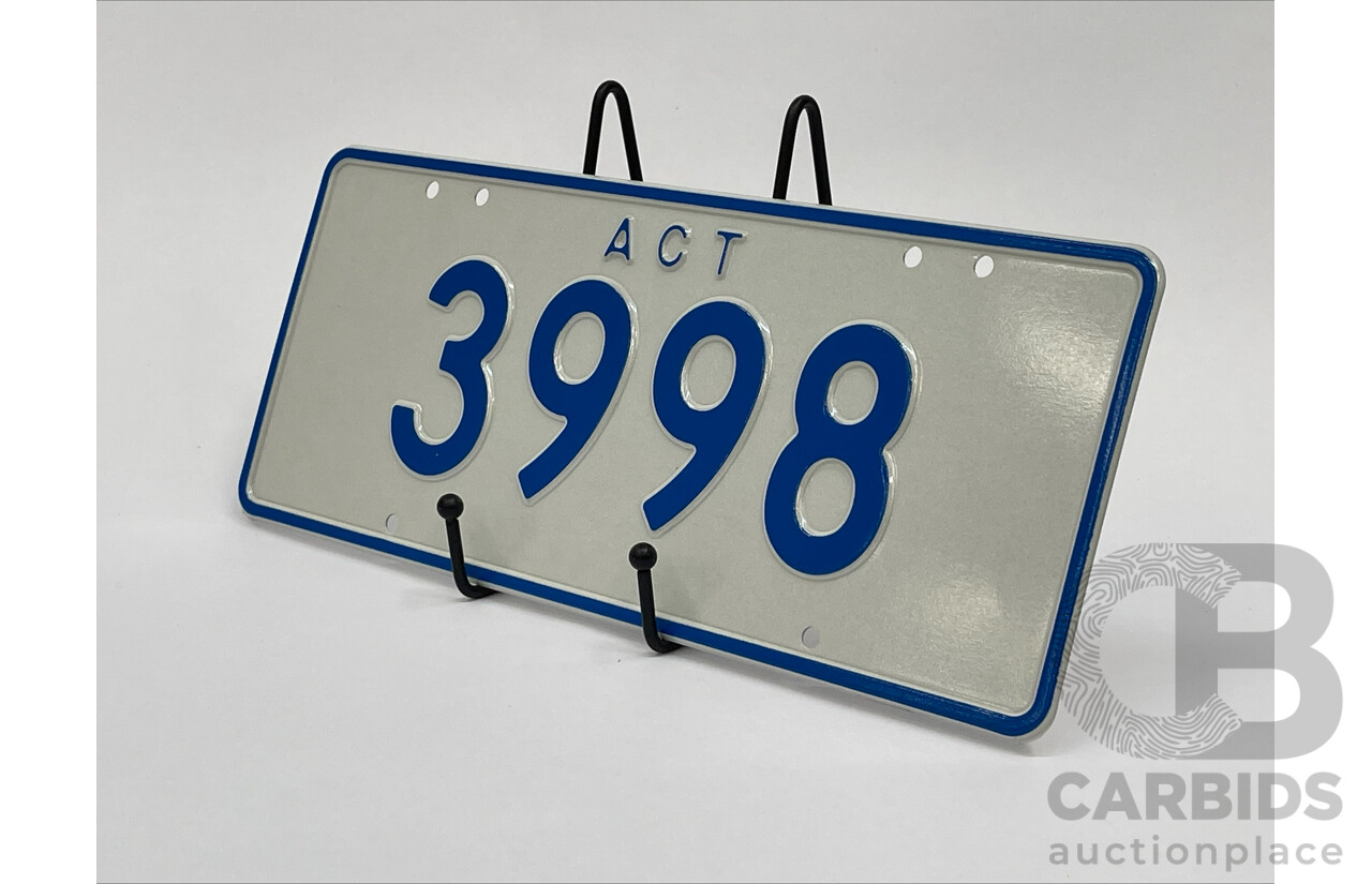 ACT 4-Digit Number Plate - 3998