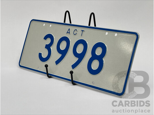 ACT 4-Digit Number Plate - 3998