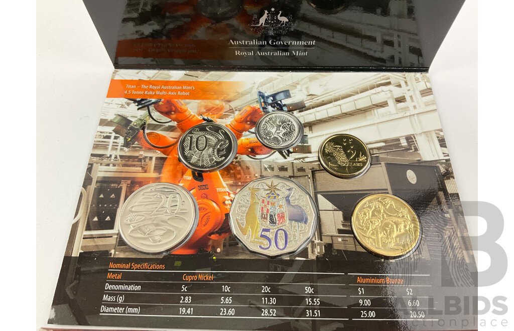 Australian RAM 2012 UNC Six Coin Set Special Edition, Coloured Fifty Cent Coin