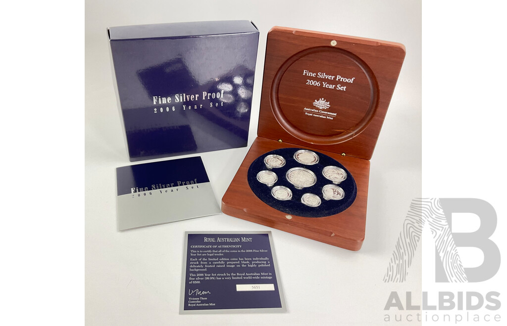 Australian RAM 2006 Fine Silver Eight Proof Coin Set .999