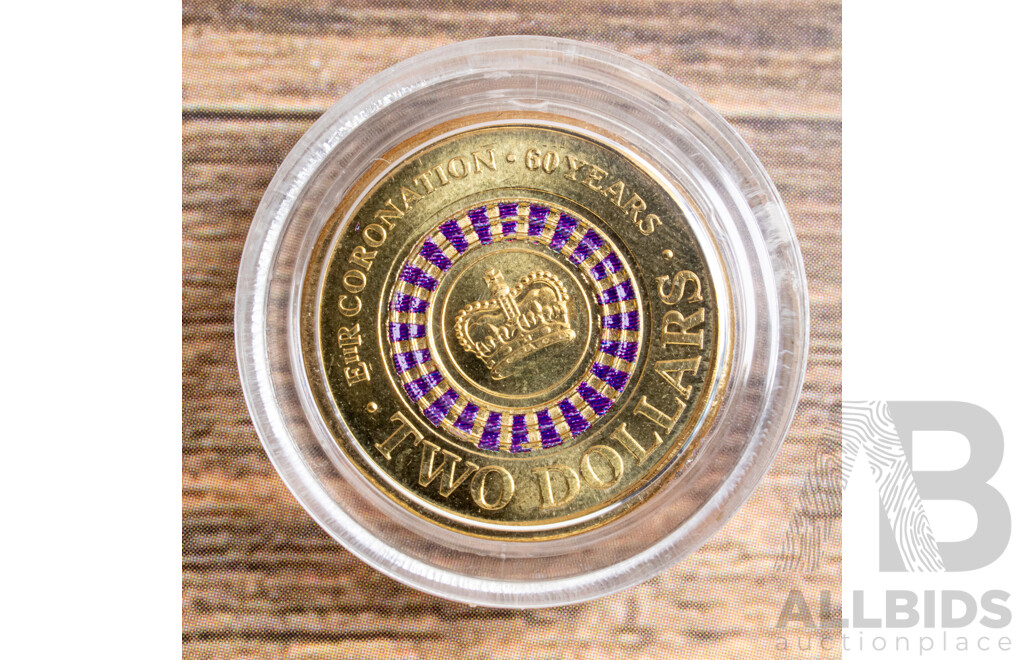 Australian 2013 Two Dollar Coin, Commemorative QE2 Sixty Years Coronation