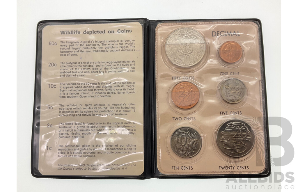 Australian 1966 Six UNC Coin Wallet, Decimal Currency First Issue