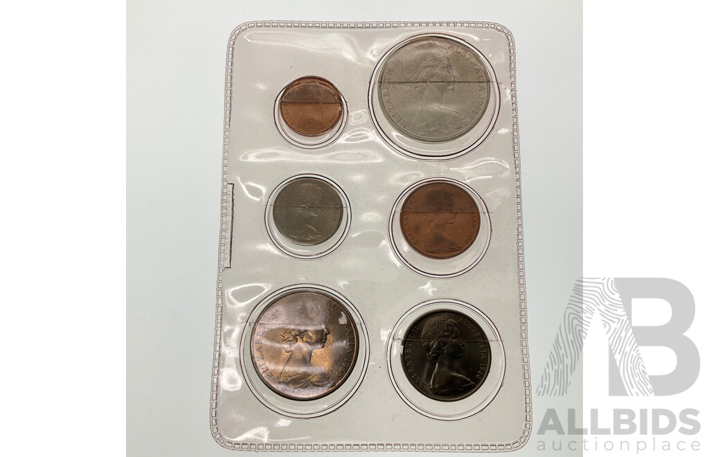 Australian 1966 Six UNC Coin Wallet, Decimal Currency First Issue