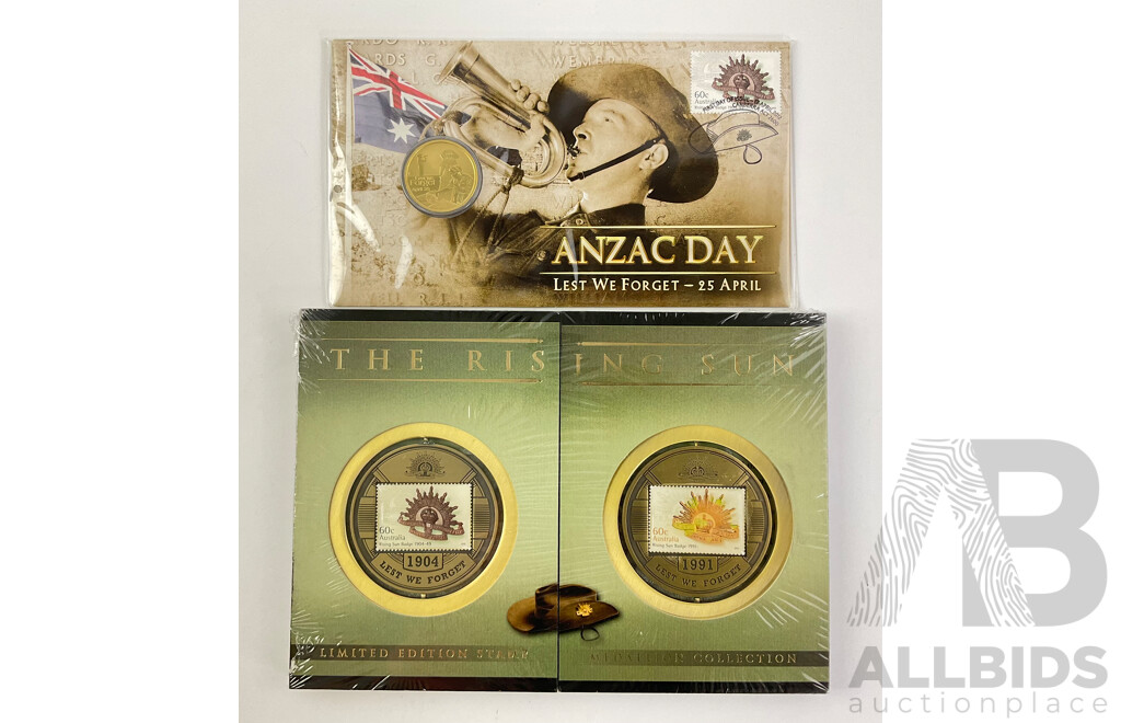 Australian 2012 ANZAC Day Lest We Forget PNC and 'The Rising Sun' Limited Edition Stamp Medallion Collection in Original Wrapping