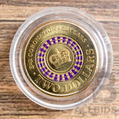 Australian 2013 Two Dollar Coin, Commemorative QE2 Sixty Years Coronation