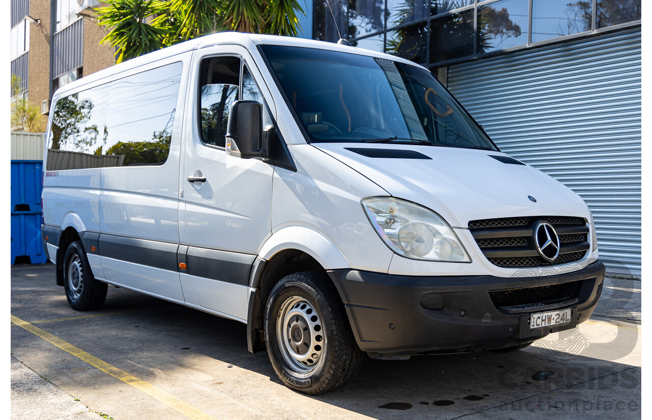 11/2011 Mercedes-Benz Sprinter 316CDI Medium Wheel Base (RWD) MY11 Arctic White Turbo Diesel 2.1L Custom 9 Seater