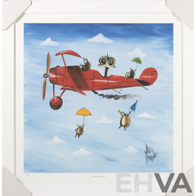 Peter Browne, (20th Century, Australian, 1947-), Jumping Ship, Giclee Limited Edition Print, Hand Signed, 65 x 65 cm (frame)