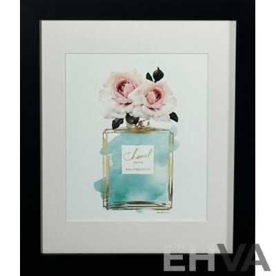 Collection of Three Designer Label Advertisements, Chanel Paris Eau Premiere, Gucci & Vogue, Quality Reproduction Prints, 40 x 33 cm x 2 & 35 x 35 cm x 1 (3)