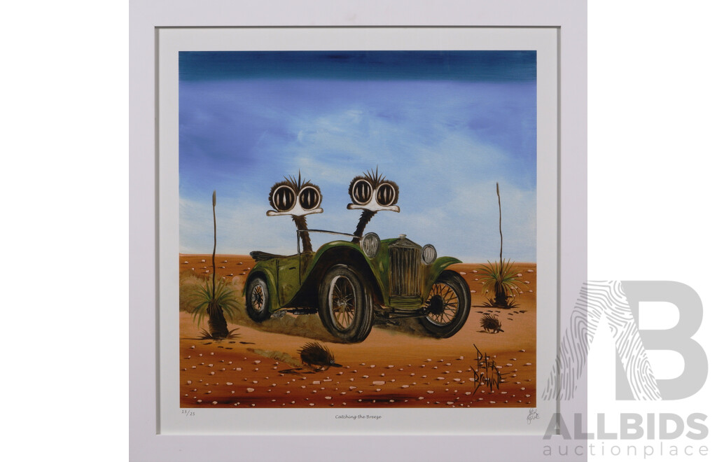 Peter Browne, (20th Century, Australian, 1947-), Catching The Breeze, Giclee Limited Edition Print, Hand Signed, 65 x 65 cm (frame)