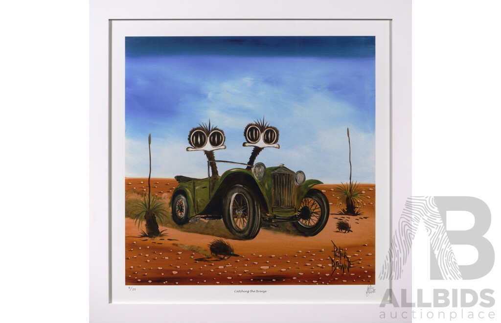 Peter Browne, (20th Century, Australian, 1947-), Catching the Breeze, Giclee Limited Edition Print, Hand Signed, 65 x 65 cm (frame)