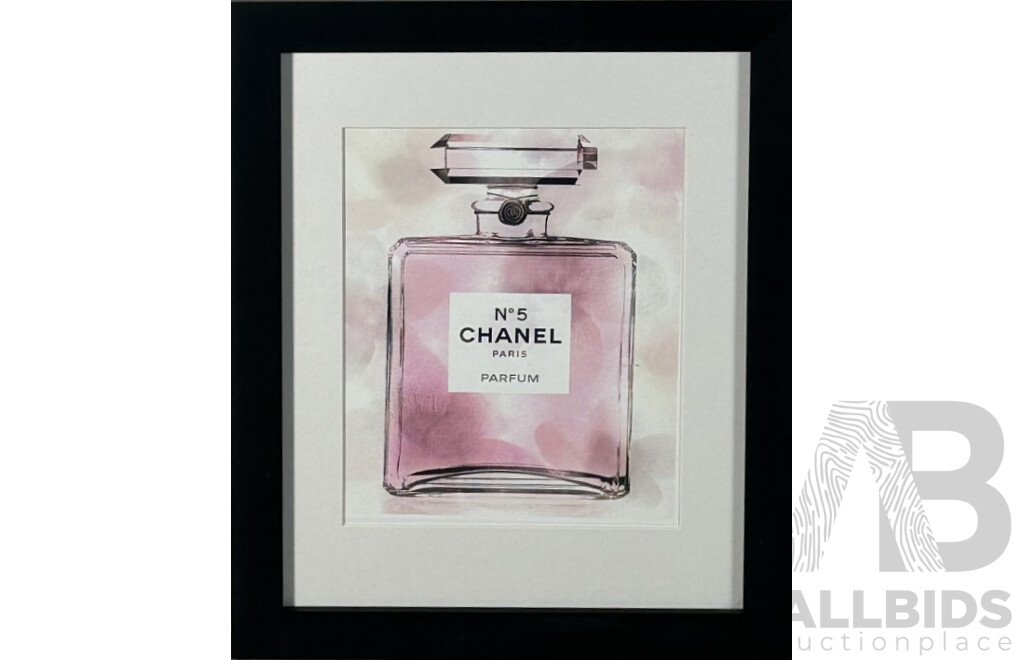 Collection of Three Designer Label Advertisements, Chanel Parfum No 5, Prada & Coffee Table Books With Stilettos, Quality Reproduction Prints, 40 x 33 cm x 2 & 33 x 44 cm x 1 (3)