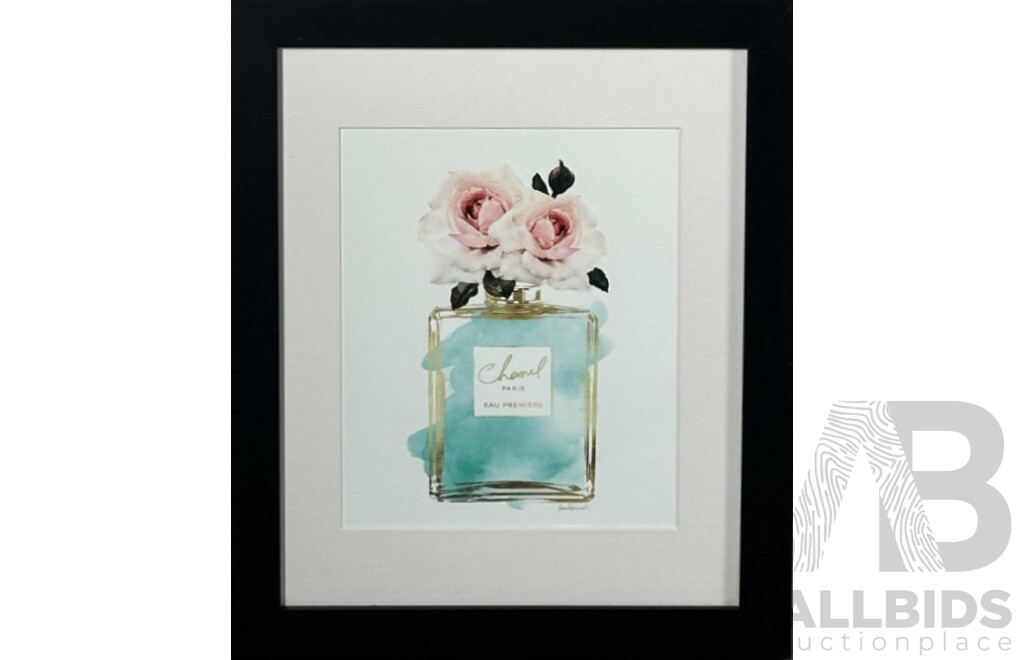 Collection of Three Designer Label Advertisements, Chanel Paris Eau Premiere, Gucci & Vogue, Quality Reproduction Prints, 40 x 33 cm x 2 & 35 x 35 cm x 1 (3)