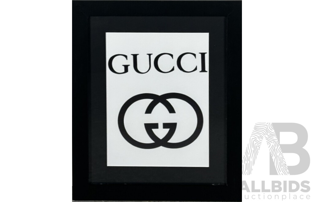 Collection of Three Designer Label Advertisements, Chanel Paris Eau Premiere, Gucci & Vogue, Quality Reproduction Prints, 40 x 33 cm x 2 & 35 x 35 cm x 1 (3)