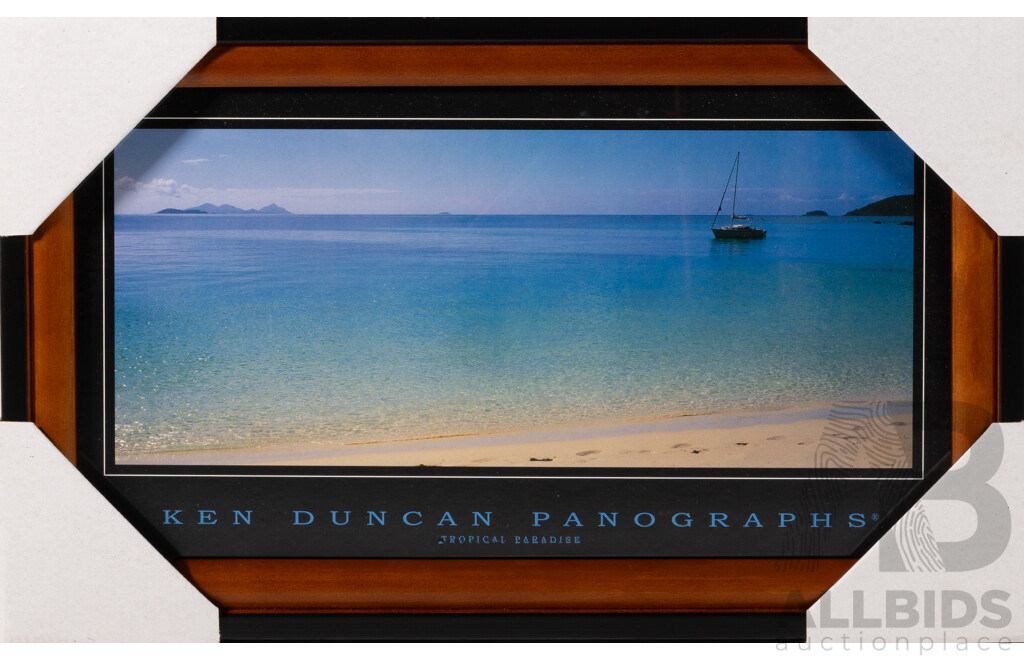 Ken Duncan, (20th Century, Australian, 1954-), Tropical Paradise & Mitchell Falls, Quality Reproduction Prints of Original Photographs, 28 x 45 cm (frames) (2)