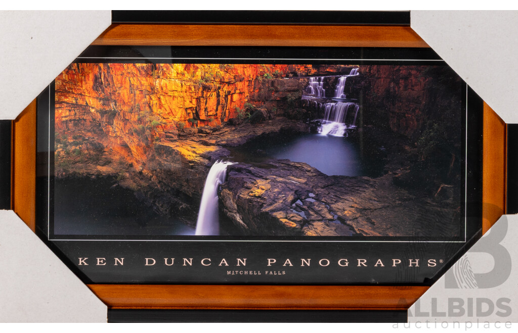 Ken Duncan, (20th Century, Australian, 1954-), Tropical Paradise & Mitchell Falls, Quality Reproduction Prints of Original Photographs, 28 x 45 cm (frames) (2)