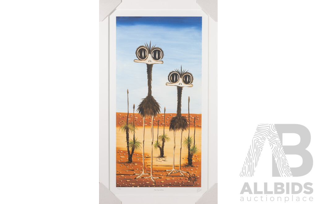 Peter Browne, (20th Century, Australian, 1947-), the Two of Us, Giclee Limited Edition Print, Hand Signed, 90 x 52 cm (frame)
