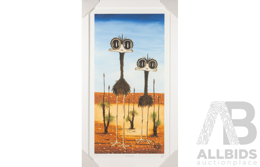 Peter Browne, (20th Century, Australian, 1947-), The Two of Us, Giclee Limited Edition Print, Hand Signed, 90 x 52 cm (frame)