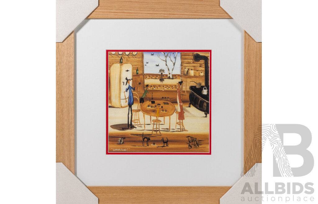 Peter Browne, (20th Century, Australian, 1947-), Lamingtons!, Fantastic Giclee Print, 47 x 47 cm (frame)