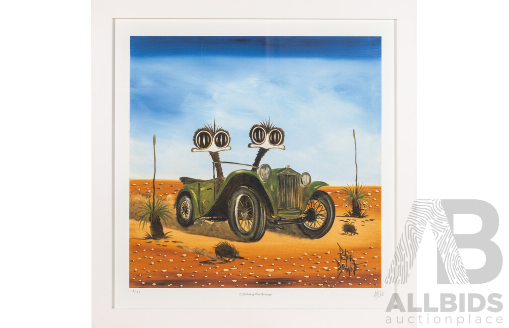 Peter Browne, (20th Century, Australian, 1947-), Catching the Breeze, Giclee Limited Edition Print, Hand Signed, 65 x 65 cm (frame)